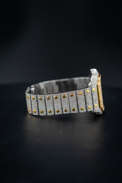 Cartier Santos XL – Two-Tone – Custom Iced Out with Natural VS Diamonds (E–G Color) – Watch Only