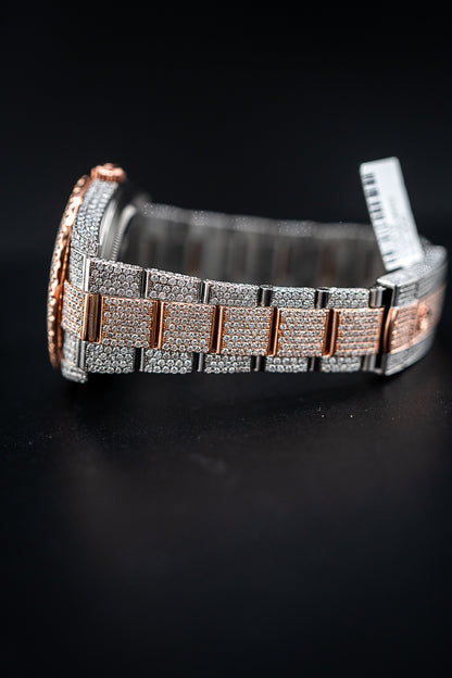 Rolex Datejust 41 – Two-Tone Rose Gold – Fully Iced Out with Natural Diamonds