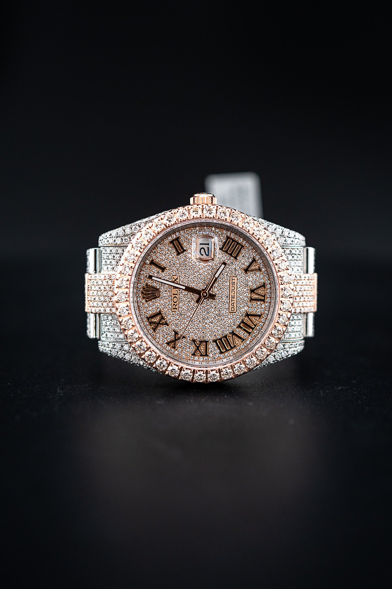 Rolex Datejust 41 – Two-Tone Rose Gold – Fully Iced Out with Natural Diamonds