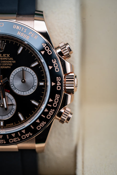2025 Rolex Cosmograph Daytona 126515LN - Everose Gold, Black Dial, Oysterflex
