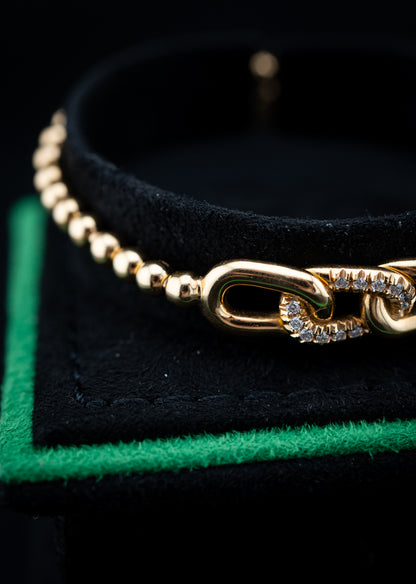 Hulchi Belluni Tresor Diamond Link Bracelet – 18K Yellow Gold – 16ctw Natural Diamonds