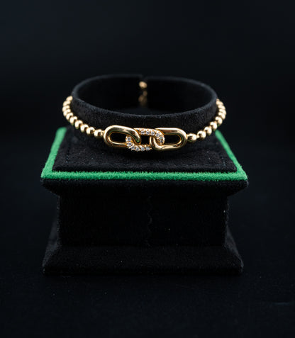 Hulchi Belluni Tresor Diamond Link Bracelet – 18K Yellow Gold – 16ctw Natural Diamonds