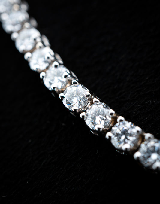 18K White Gold Lab Diamond Tennis Chain Necklace – 15.93 CTW VVS2 D-F, 3.5mm, 16.5”