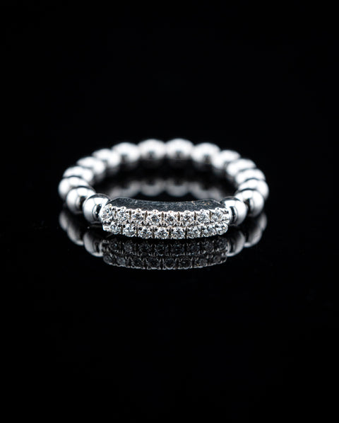 18K White Gold Hulchi Belluni Stretch Diamond Bar Ring