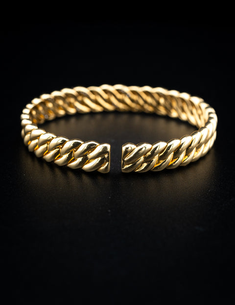 18K Yellow Gold Diamond Cuff Bracelet – 0.70 CTW – 33.4g