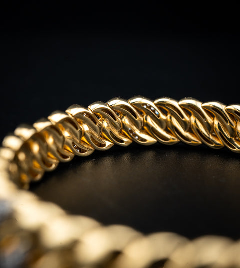 18K Yellow Gold Diamond Cuff Bracelet – 0.70 CTW – 33.4g