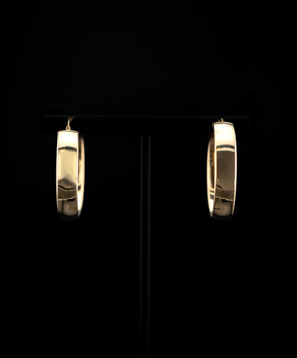 14K Yellow Gold Polished Hoop Earrings (3.6g)