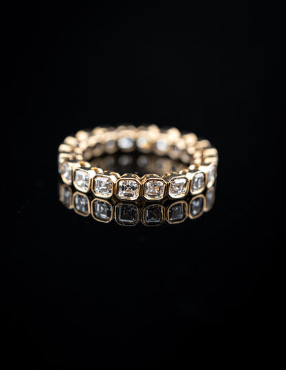 10K Yellow Gold Lab Diamond Infinity Ring – 2.40 CTW Asher Cut – Size 6.5 – 2.82g