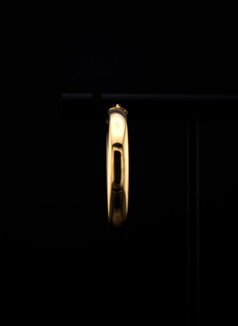 14K Yellow Gold Textured Hoop Earrings (3.3g) - 992