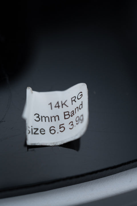 14K RG 3mm Band Size 6.5