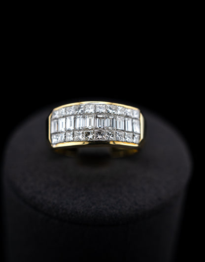 18K Yellow Gold Diamond Ring – 2.00 CTW VS F-Color – Size 6.5 – 9.3g