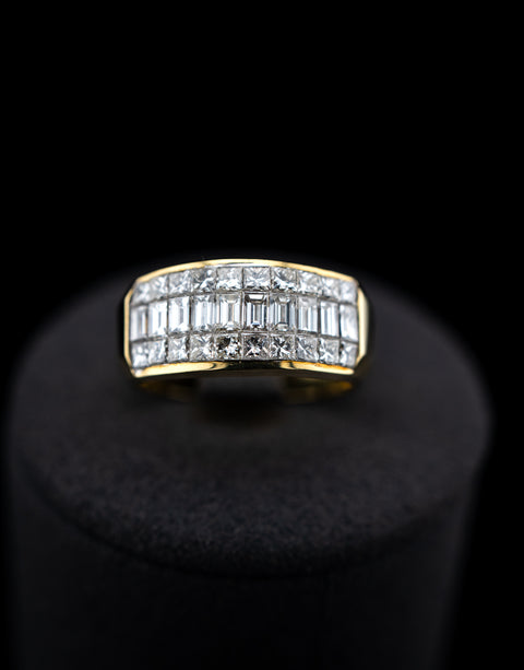 18K Yellow Gold Diamond Ring – 2.00 CTW VS F-Color – Size 6.5 – 9.3g