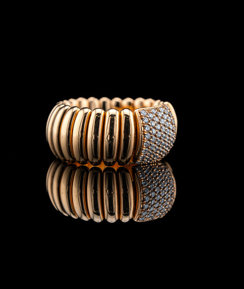 18K Rose Gold Hulchi Belluni Stretch Bar Ring