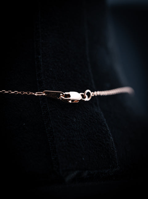 10K Rose Gold Natural Diamond & Amethyst Gradient Pendant with Chain