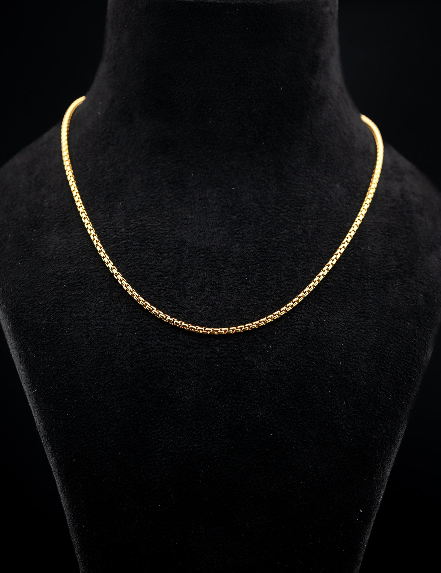 18K Yellow Gold Venetian Box Chain Necklace – 18” – 21.5g