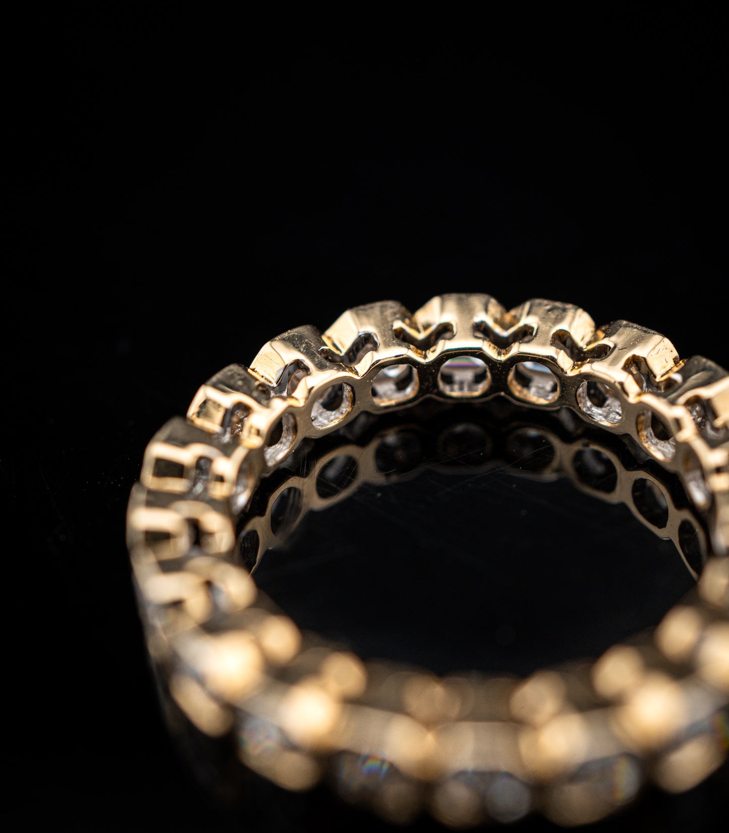 10K Yellow Gold Lab Diamond Infinity Ring – 2.40 CTW Asher Cut – Size 6.5 – 2.82g