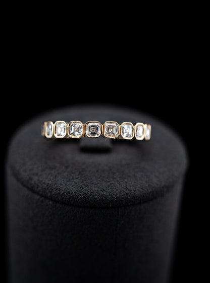 10K Yellow Gold Lab Diamond Infinity Ring – 2.40 CTW Asher Cut – Size 6.5 – 2.82g