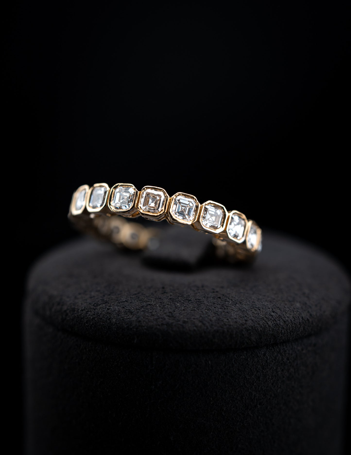 10K Yellow Gold Lab Diamond Infinity Ring – 2.40 CTW Asher Cut – Size 6.5 – 2.82g