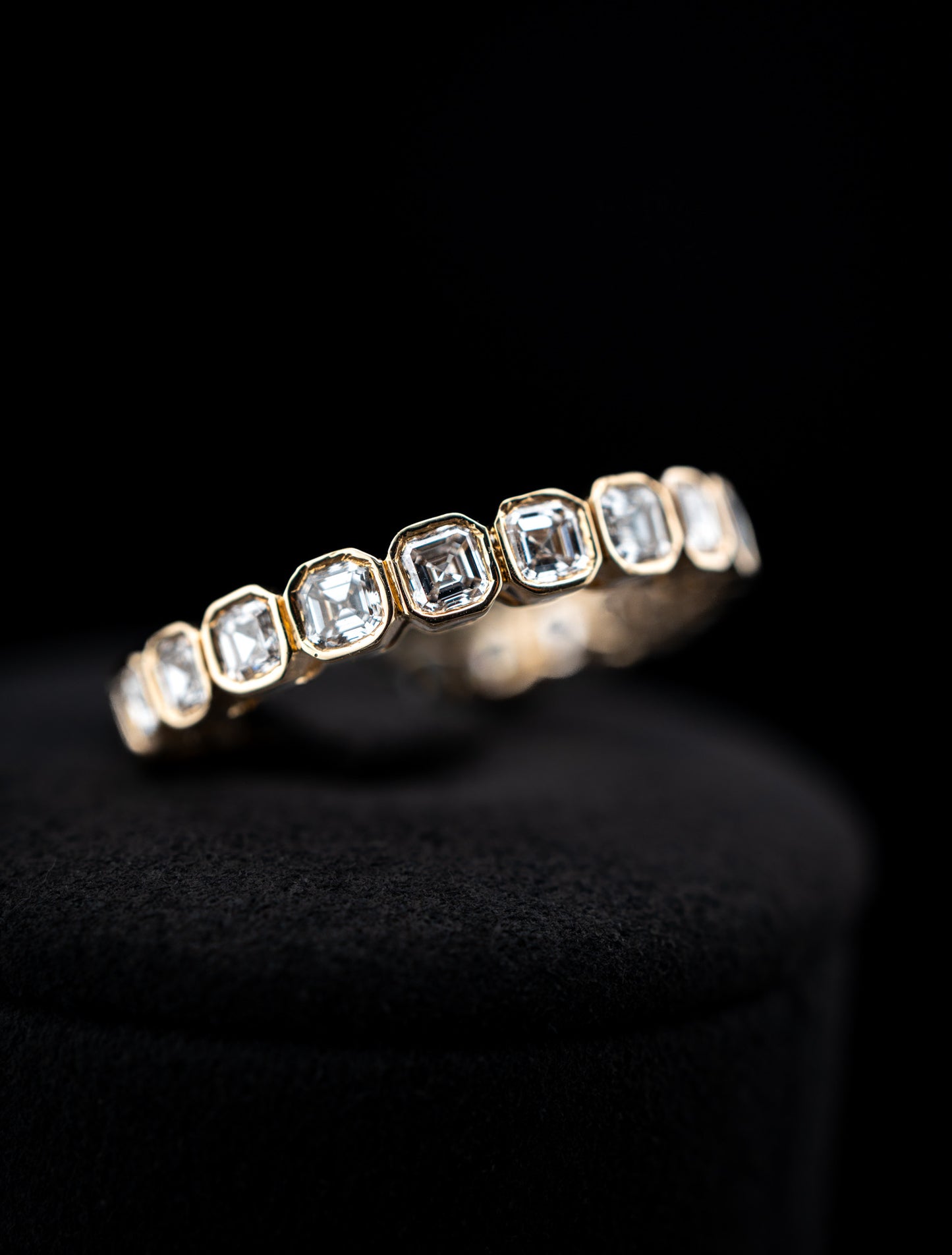 10K Yellow Gold Lab Diamond Infinity Ring – 2.40 CTW Asher Cut – Size 6.5 – 2.82g