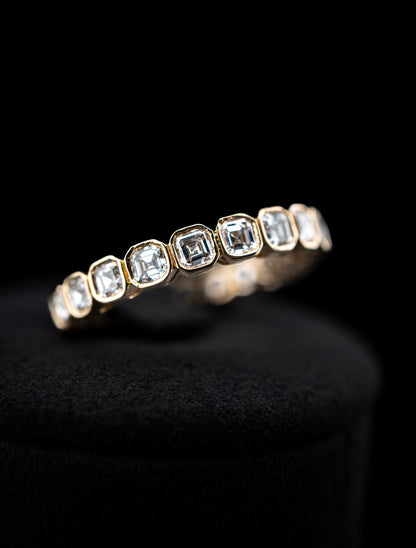 10K Yellow Gold Lab Diamond Infinity Ring – 2.40 CTW Asher Cut – Size 6.5 – 2.82g