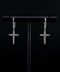 10K White Gold Diamond Cross Hoop Earrings – 0.39 CTW