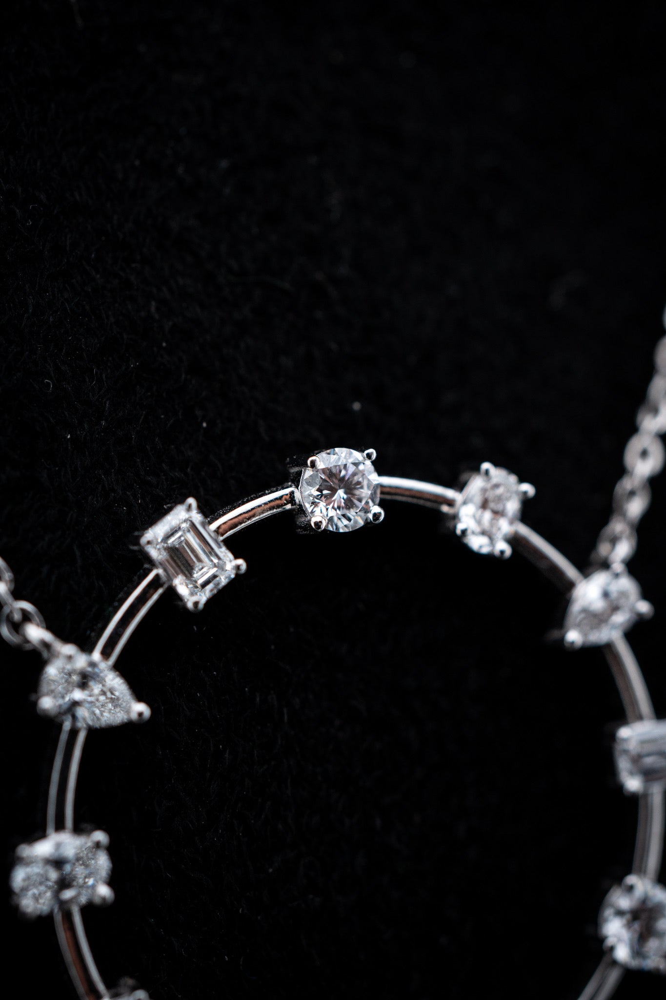 14K White Gold Lab Diamond Round Scatter Necklace – 1.80 CTW – VS Clarity, D–F Color