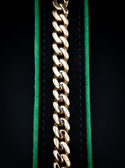 14K Yellow Gold Cuban Link Bracelet – Lab Diamond Clasp – 8" – 20g – 0.67ctw