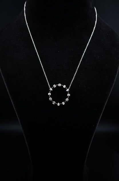 14K White Gold Lab Diamond Round Scatter Necklace – 1.80 CTW – VS Clarity, D–F Color