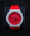 Iced Out Two-Tone G-Shock – Red Strap & Red Dial
