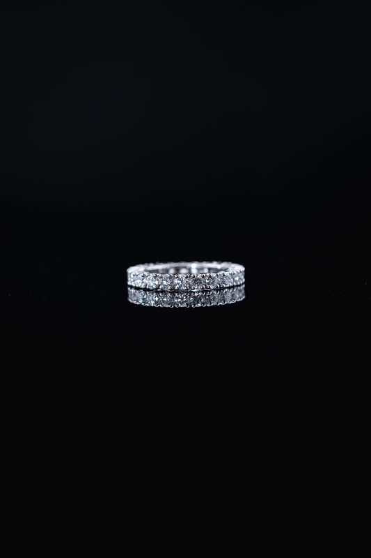 10K White Gold Lab Diamond Round Eternity Band Ring – 2.04 CTW – Size 6