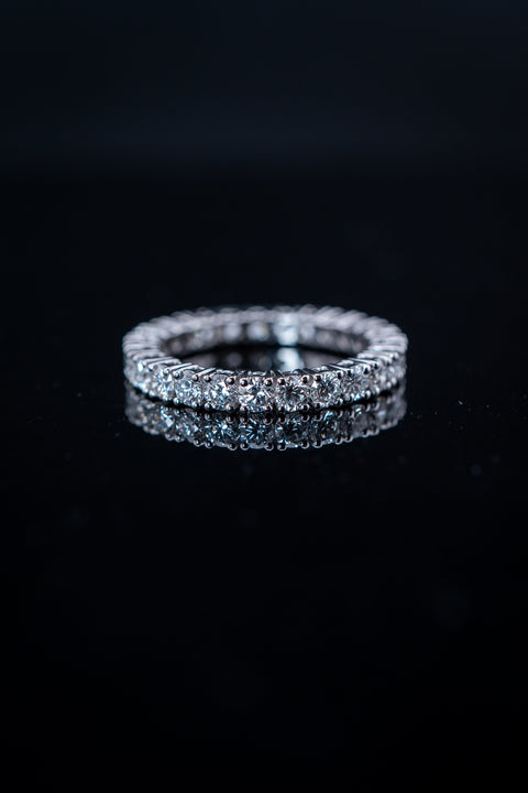 10K White Gold Lab Diamond Round Eternity Band Ring – 2.73 CTW – Size 9.5