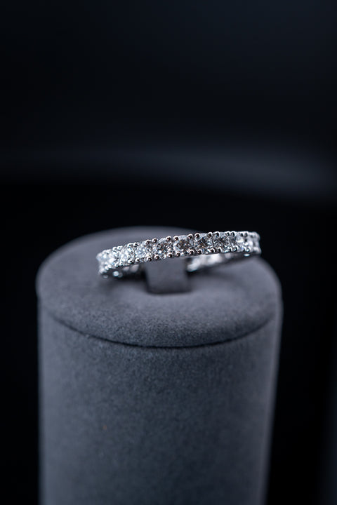 10K White Gold Lab Diamond Round Eternity Band Ring – 2.73 CTW – Size 9.5