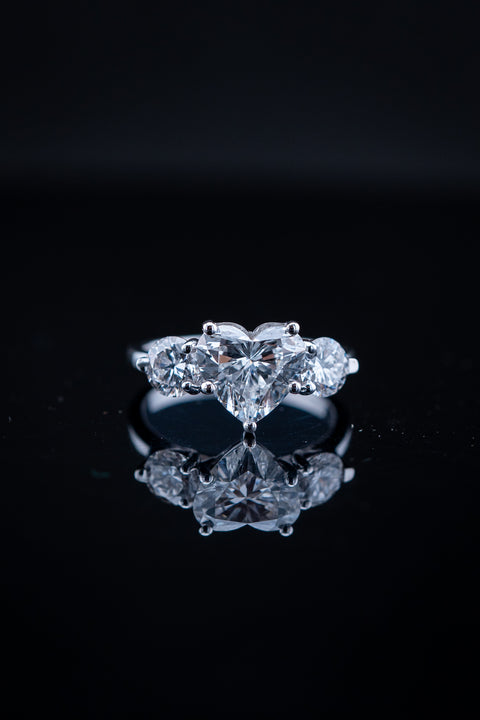 14K White Gold Lab Diamond Heart Engagement Ring – 2.00 CTW – VS/F