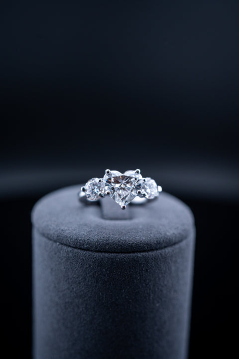 14K White Gold Lab Diamond Heart Engagement Ring – 2.00 CTW – VS/F