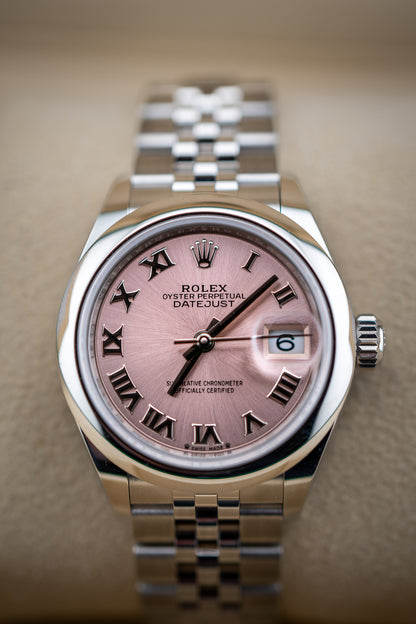 Rolex Datejust 28mm Pink Roman Dial 279160 (2024) – New Complete Set