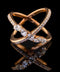 18K Rose Gold Diamond X Ring, 1.10 CTW