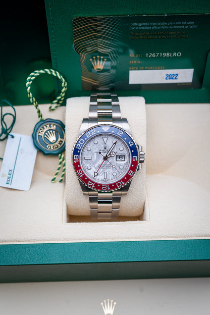 2022 Rolex GMT-Master II “Meteorite Pepsi” – White Gold – Ref. 126719BLRO – Mint Pre-Owned Complete Set