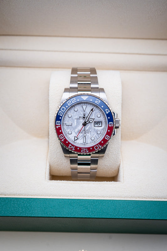 2022 Rolex GMT-Master II “Meteorite Pepsi” – White Gold – Ref. 126719BLRO – Mint Pre-Owned Complete Set