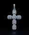 14K White Gold Diamond Cross Pendant – 2.40 CTW – Micro Pave
