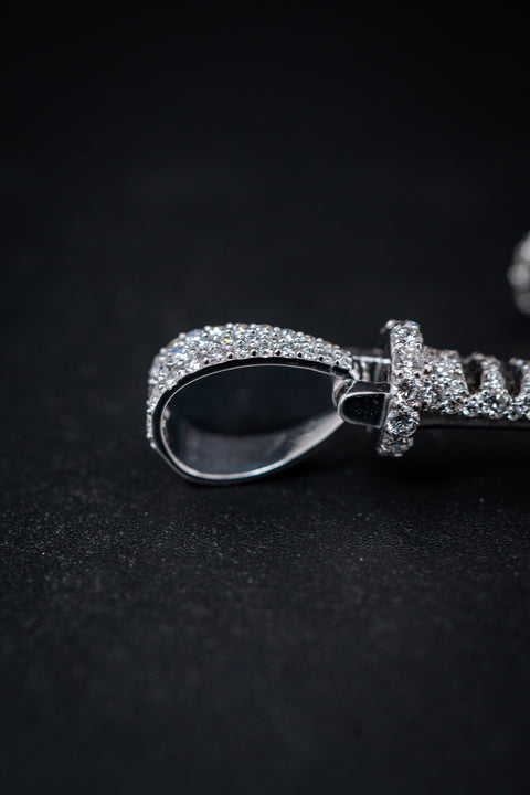 10K White Gold Nail Cross Pendant – 5.20 CTW Lab Diamonds