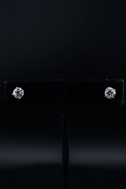 White Gold Natural Diamond Stud Earrings – 1.00 CTW