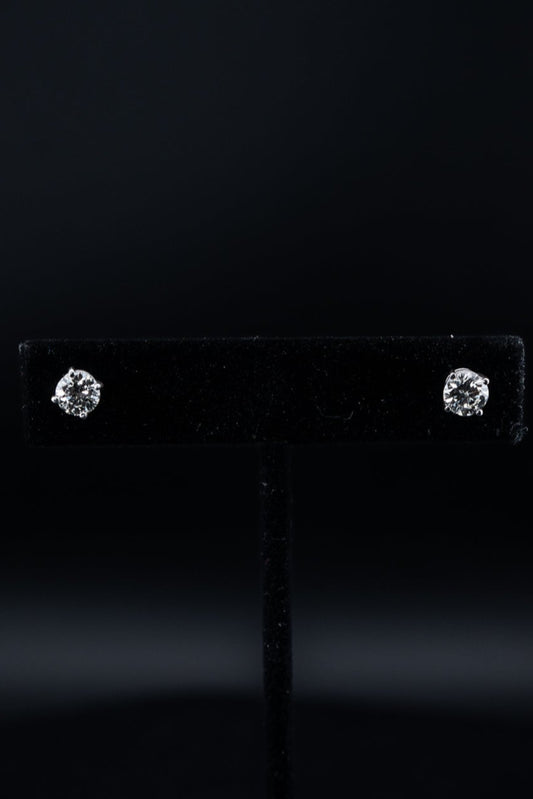 White Gold Natural Diamond Stud Earrings – 1.00 CTW
