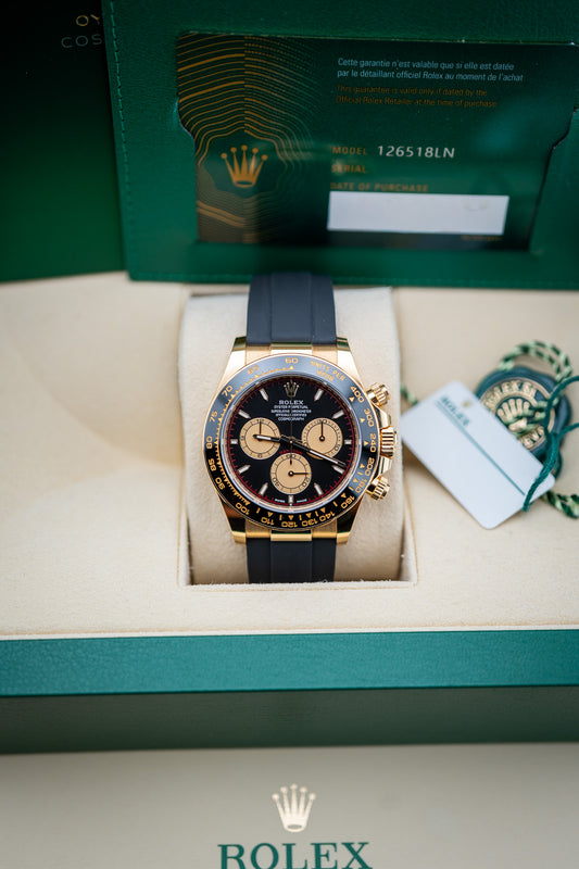 2024 Rolex Daytona Paul Newman Black Dial Oysterflex – Ref. 126518LN – Mint Complete Set
