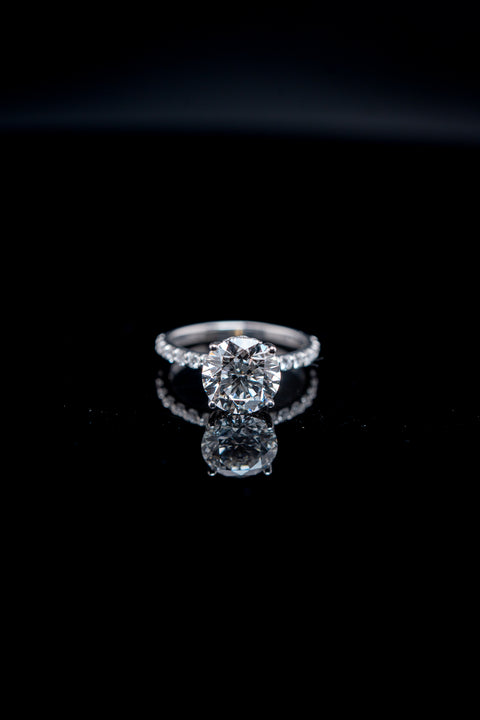 14K White Gold Lab Diamond Engagement Ring – 3.35 CTW – Size 7