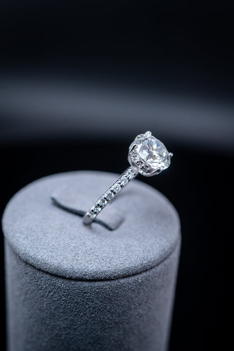 14K White Gold Lab Diamond Engagement Ring – 3.35 CTW – Size 7