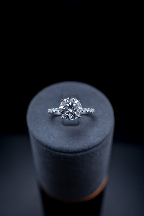 14K White Gold Lab Diamond Engagement Ring – 3.35 CTW – Size 7