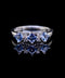 14K White Gold Tanzanite and Diamond Band Ring Size 7