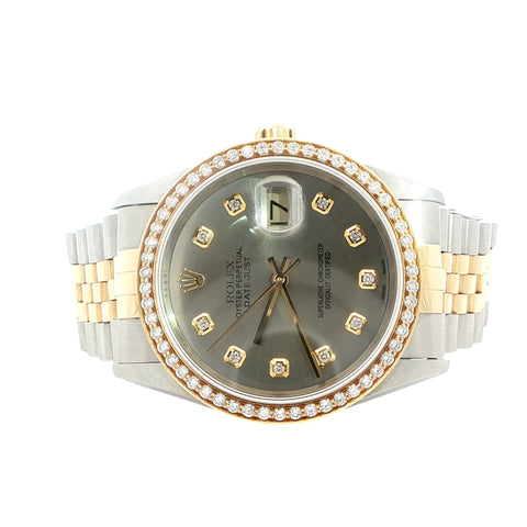 Rolex Datejust Two-Tone Jubilee Custom Diamond Dial & Bezel Ref. 69174