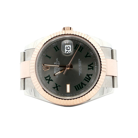 2022 Rolex Datejust 41 – Wimbledon Dial – Two-Tone Everose Gold – Oyster Bracelet – Like New Complete Set