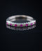 14K White Gold Ruby & Diamond Ring Size 6.75